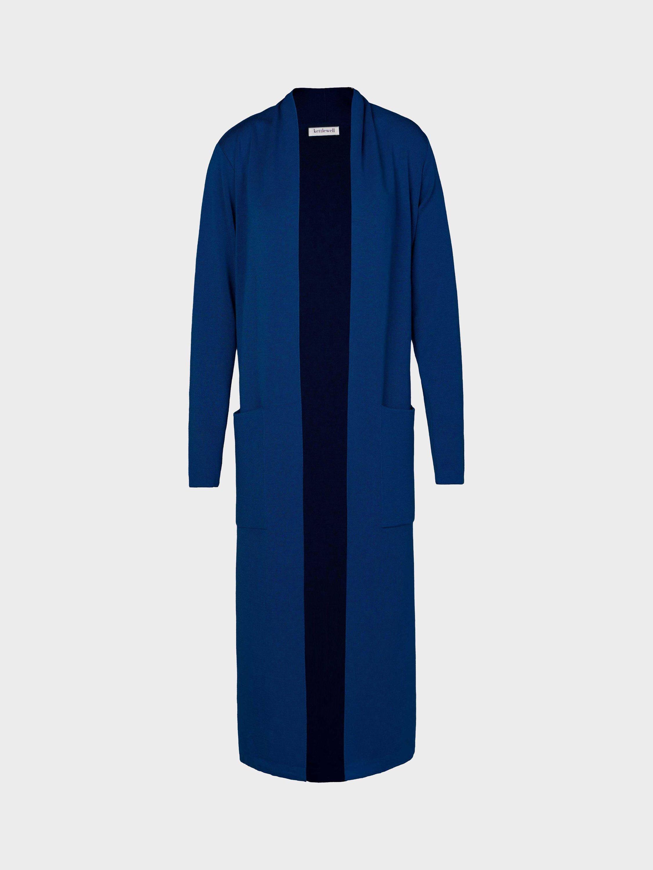 Celtic & Co. Seraphina Longline Pure Wool Cardigan, Bright Navy