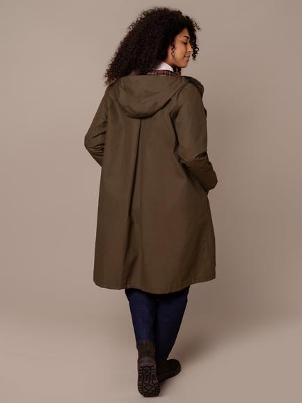 Celtic & Co. Longline Pleated Back Coat - view 2, Khaki