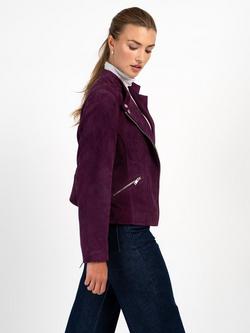 Celtic & Co. The Hudson Suede Jacket - view 2, Cassis