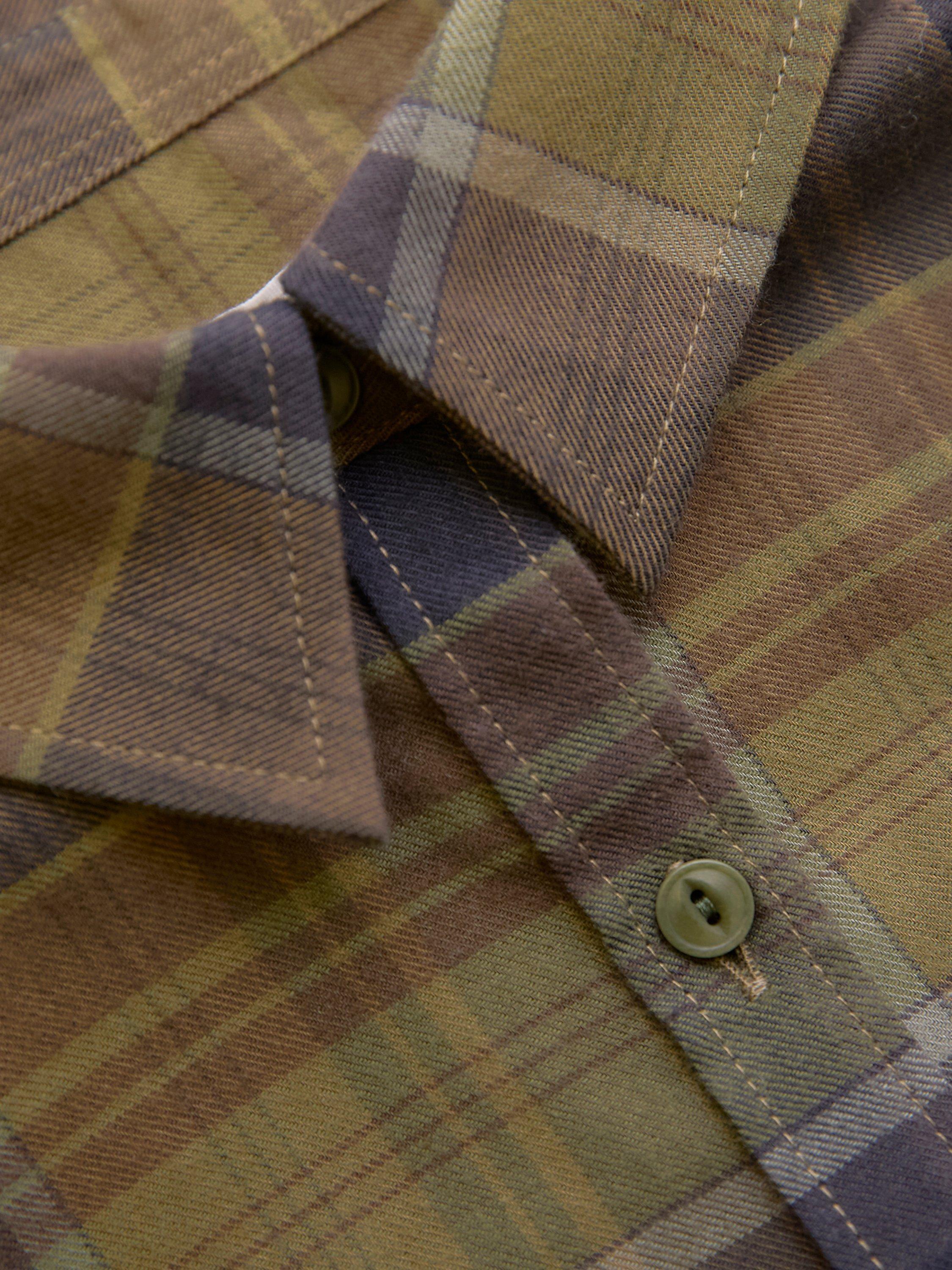 Product image 6 of 9, which shows Celtic & Co. Check Collared Shirt Dress, Olive/Multi, 8