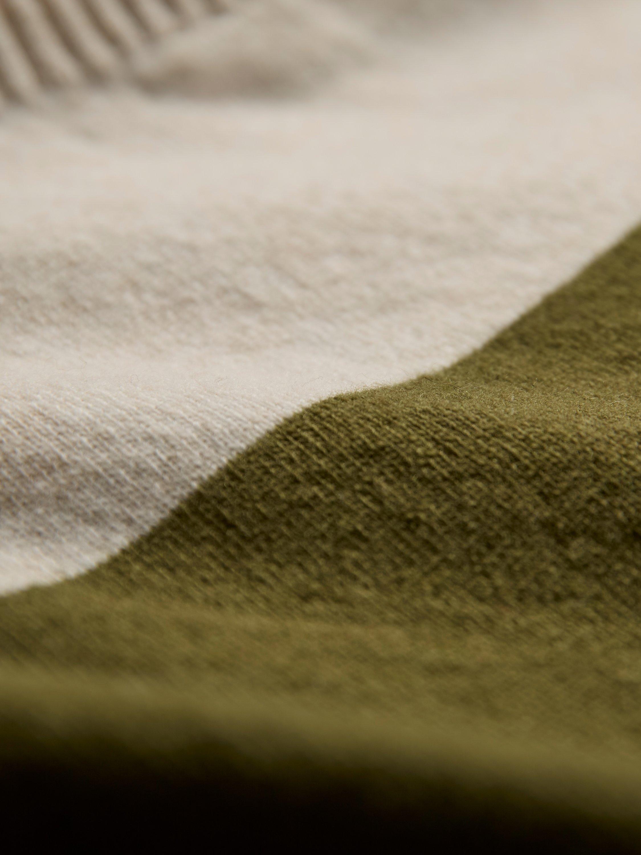 Product image 8 of 10, which shows Celtic & Co. Block Colour Long Sleeve Wool Mini Dress, Khaki Multi, XS