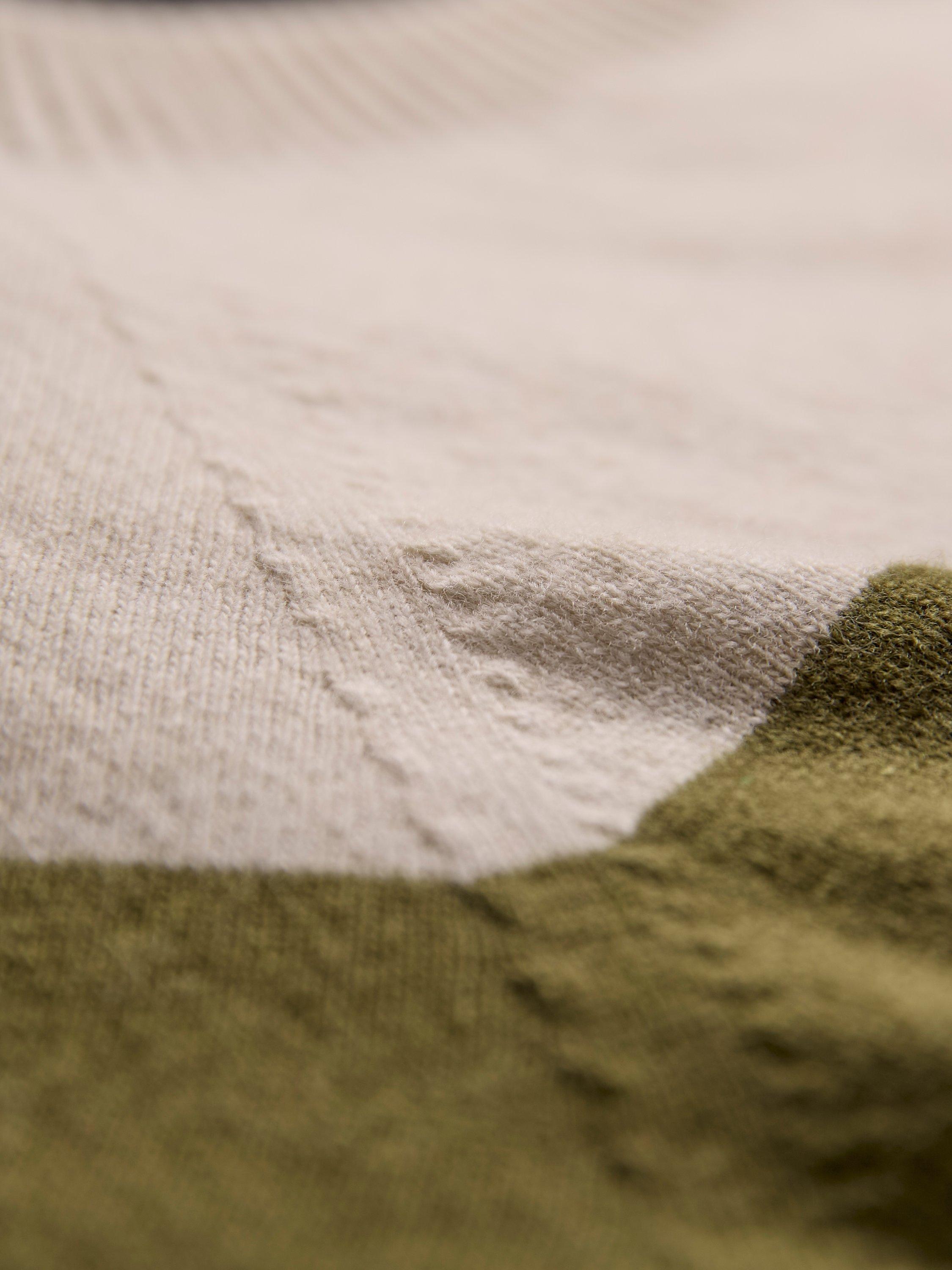 Product image 10 of 10, which shows Celtic & Co. Block Colour Long Sleeve Wool Mini Dress, Khaki Multi, XS