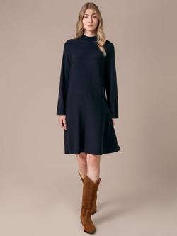 Celtic & Co. Long Sleeve Merino Wool Swing Dress, Dark Navy