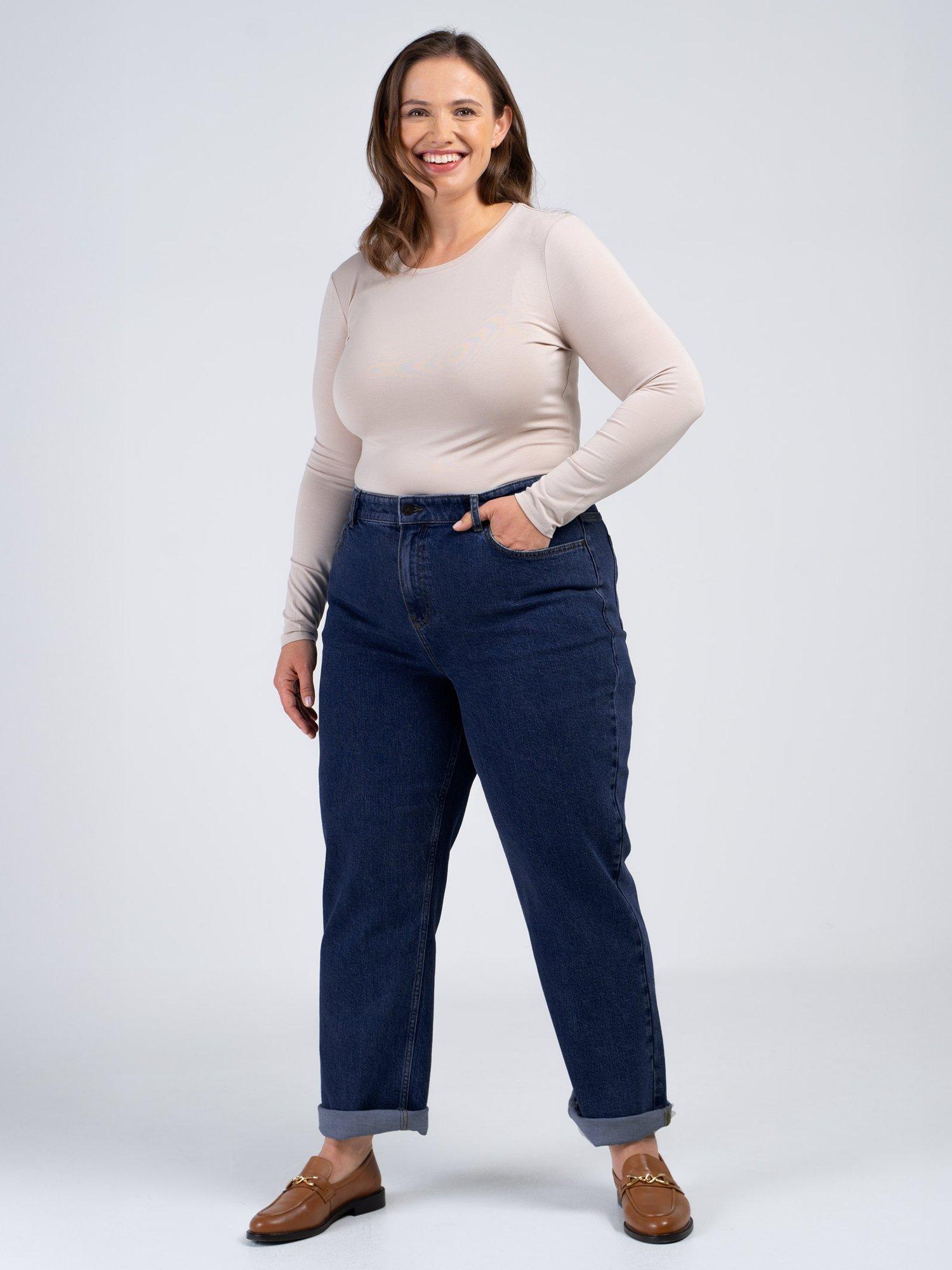Product image 1 of 5, which shows Celtic & Co. Darla Boyfriend Jeans, Dark Blue, 8