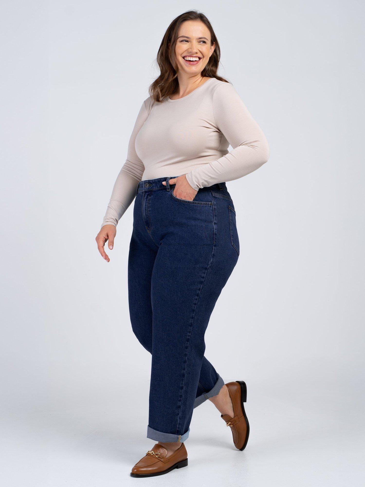 Product image 2 of 5, which shows Celtic & Co. Darla Boyfriend Jeans, Dark Blue, 8