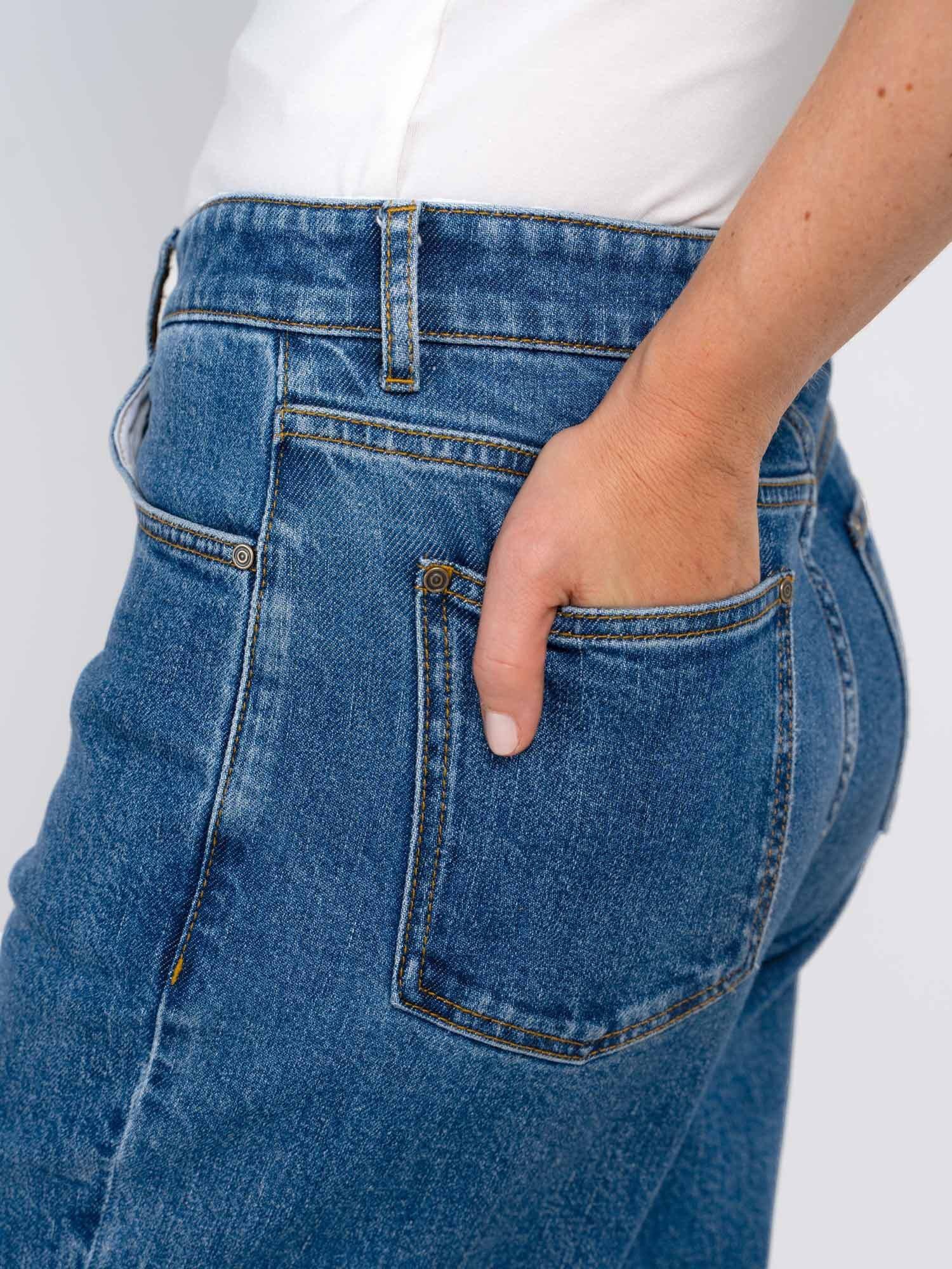 Product image 3 of 5, which shows Celtic & Co. Darla Boyfriend Jeans, Mid Blue, 8