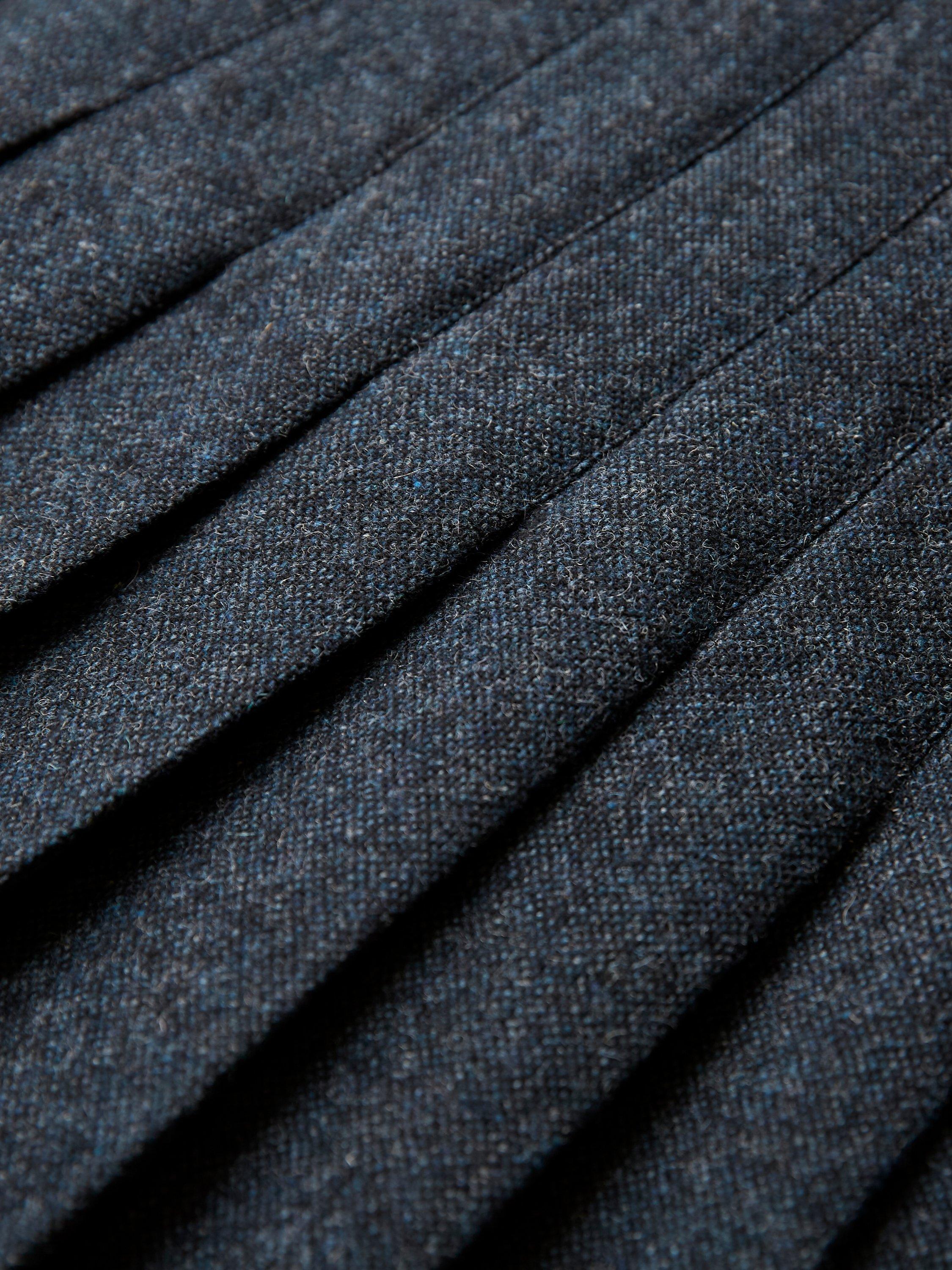 Product image 6 of 8, which shows Celtic & Co. Button Detail Pleated Midi Skirt, Dark Navy, 8