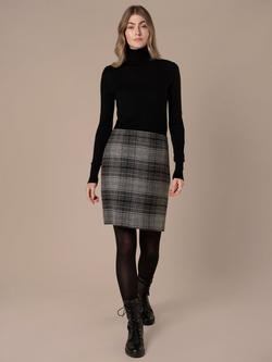 Celtic & Co. High Rise Celt Wool Mini Skirt - view 2, Black/Grey