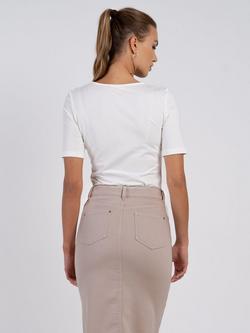 Celtic & Co. Darla Denim Skirt, Marble Stone - view 2, Marble Stone