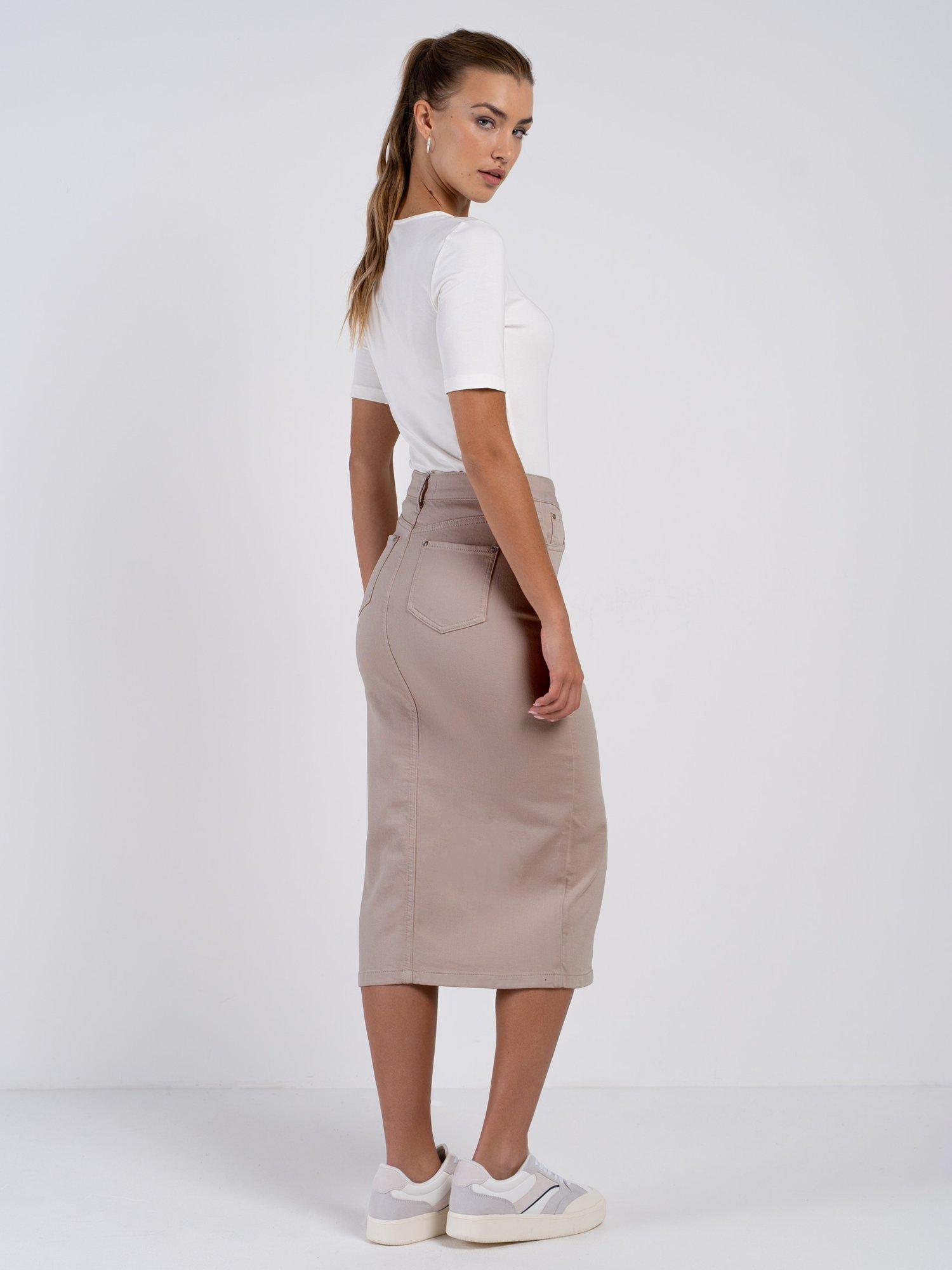 Product image 3 of 4, which shows Celtic & Co. Darla Denim Skirt, Marble Stone, 8