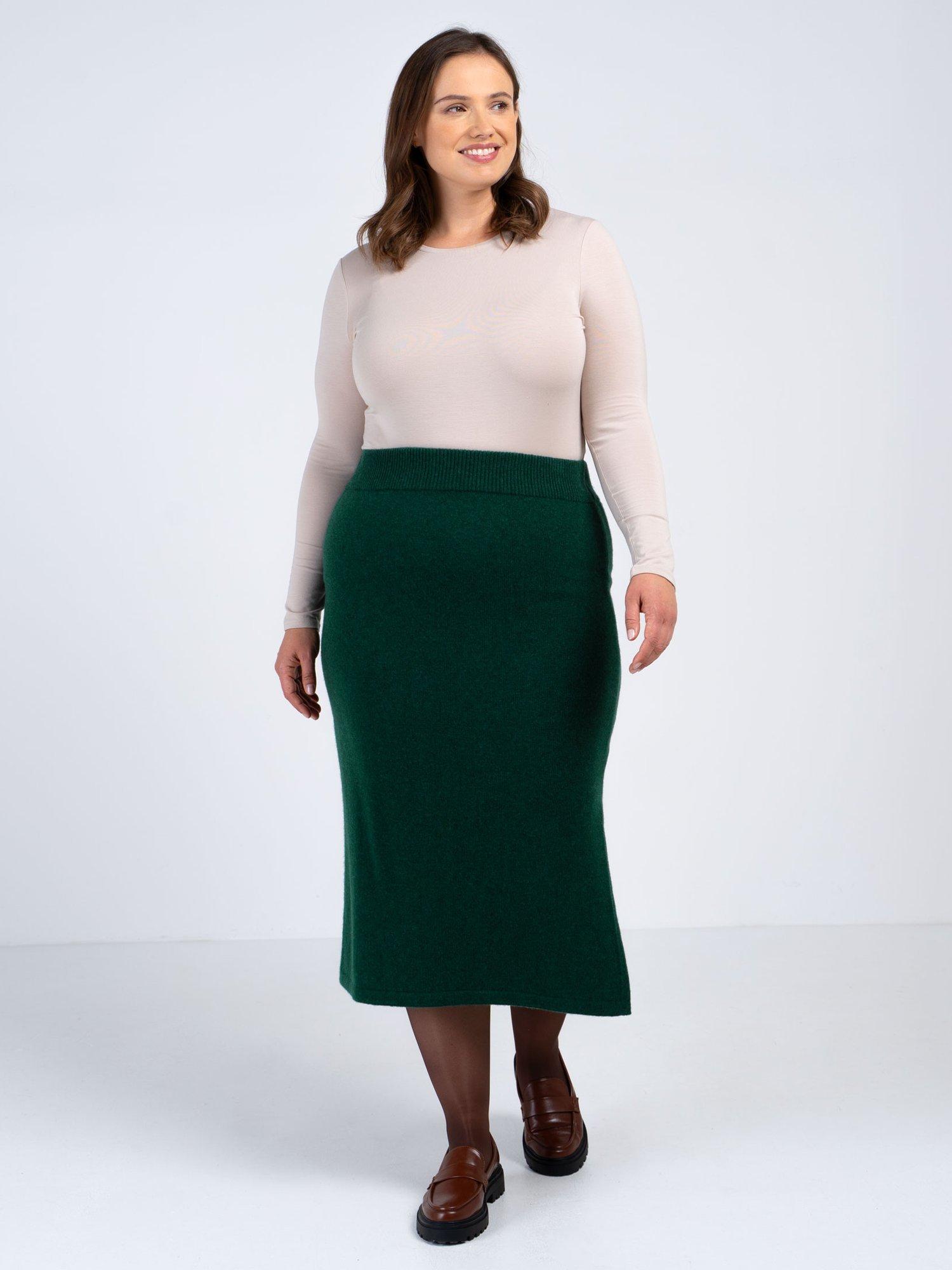 Product image 2 of 6, which shows Celtic & Co. Josie Pure Wool Knitted Skirt, Pine, 8