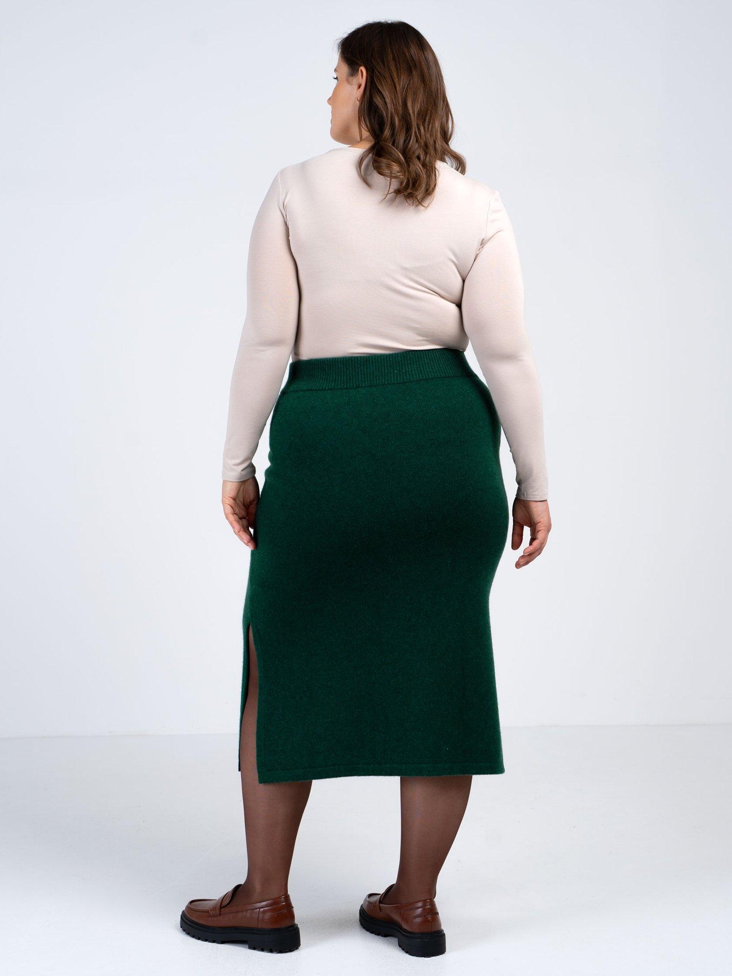Product image 3 of 6, which shows Celtic & Co. Josie Pure Wool Knitted Skirt, Pine, 8