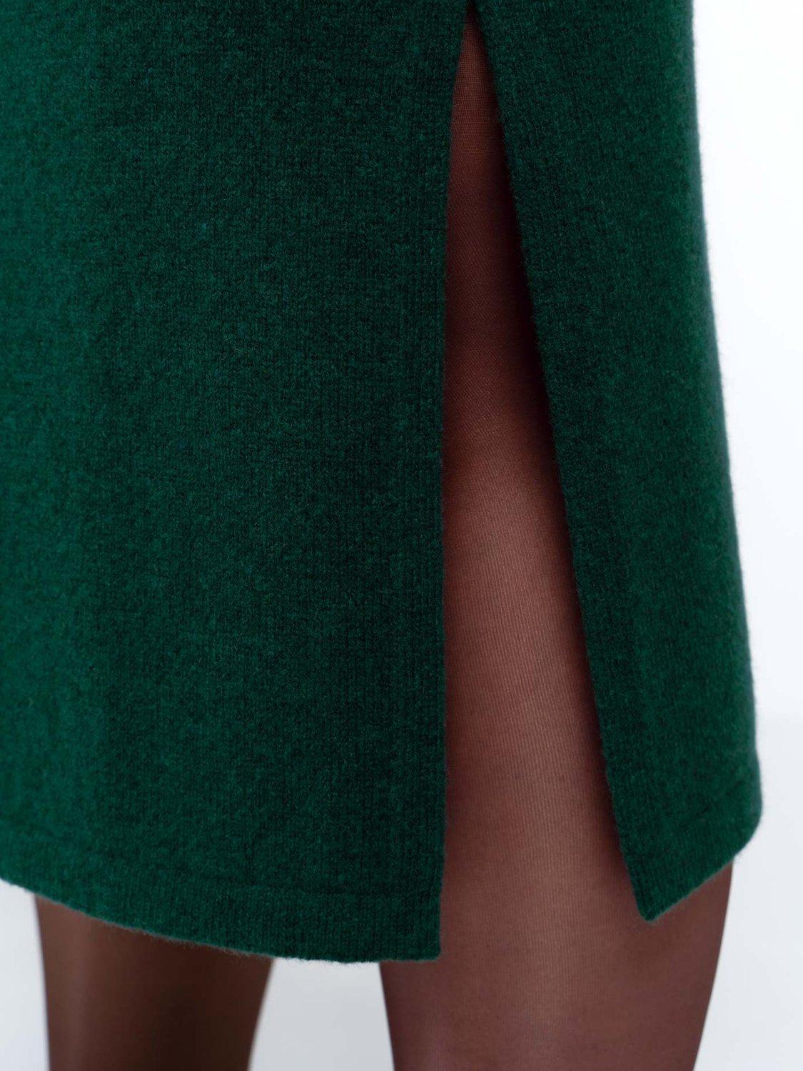 Product image 4 of 6, which shows Celtic & Co. Josie Pure Wool Knitted Skirt, Pine, 8