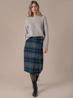 Celtic & Co. Wool Midi Celt Kilt Skirt, Tartan Multi