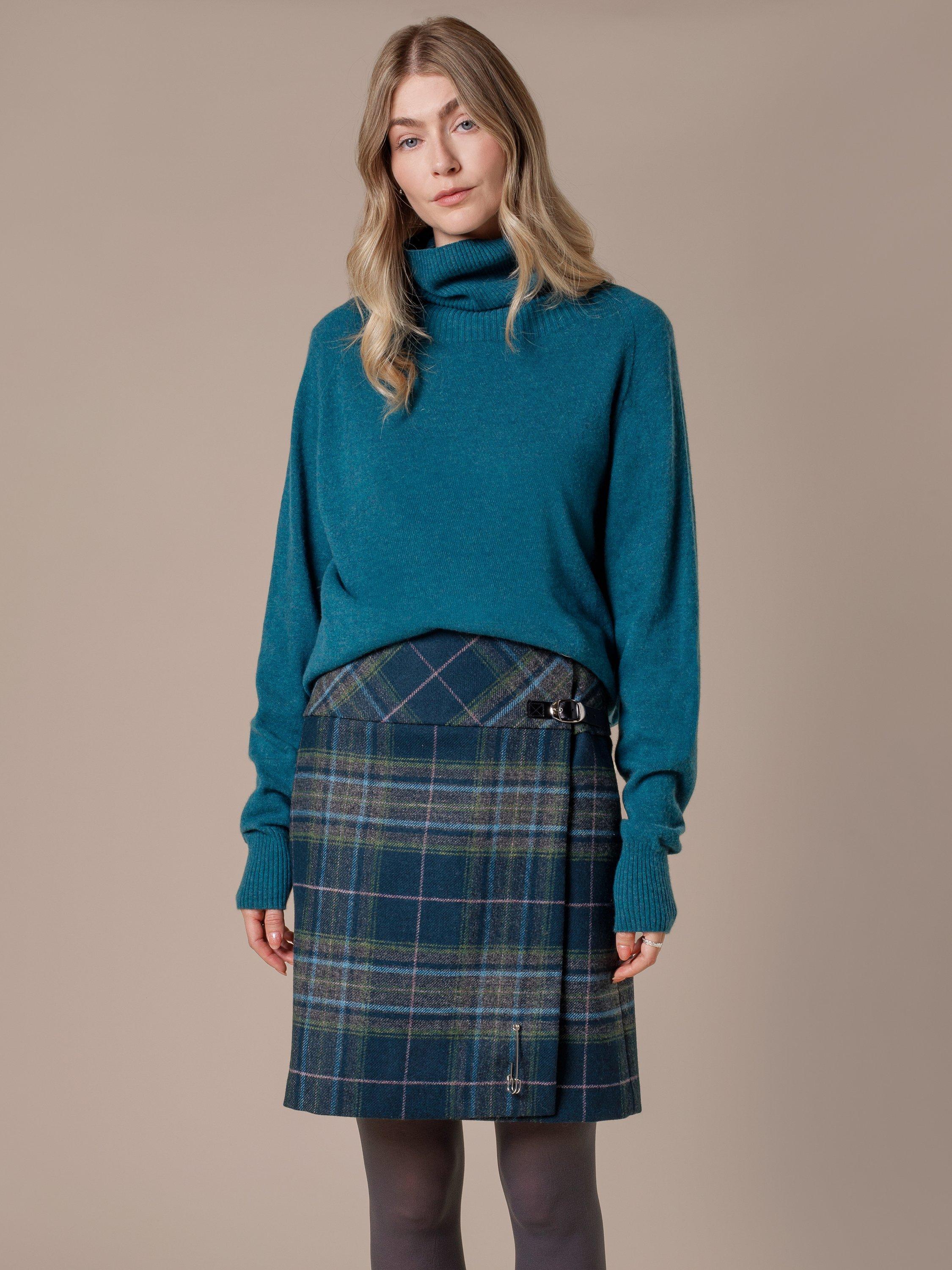 Product image 1 of 6, which shows Celtic & Co.The Wool Celt Kilt Mini Skirt , Tartan Multi, 8