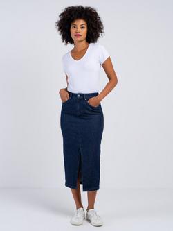 Celtic & Co. Darla Denim Midi Skirt, Dark Denim, Dark Denim