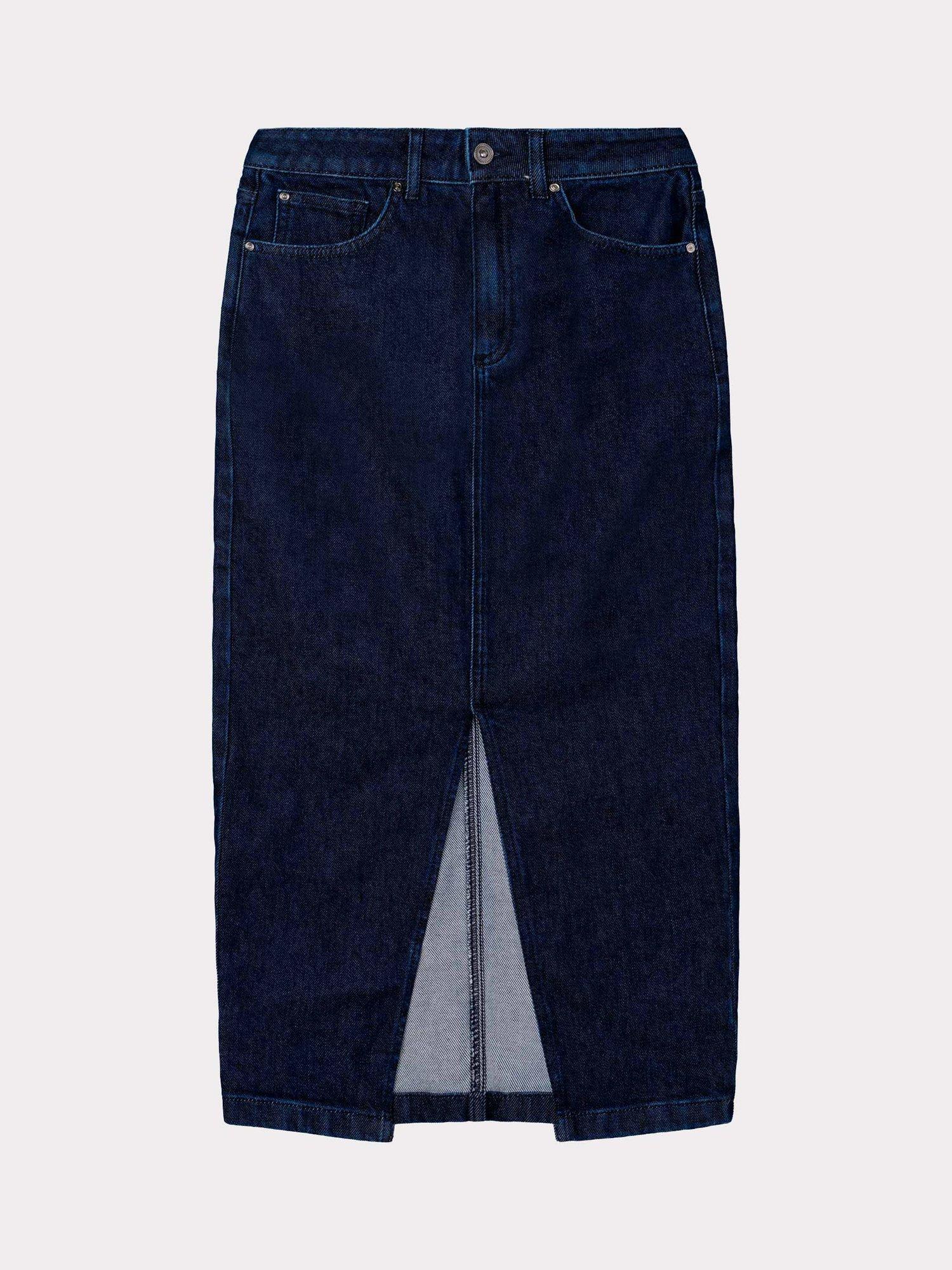 Product image 7 of 7, which shows Celtic & Co. Darla Denim Midi Skirt, Dark Denim, 8
