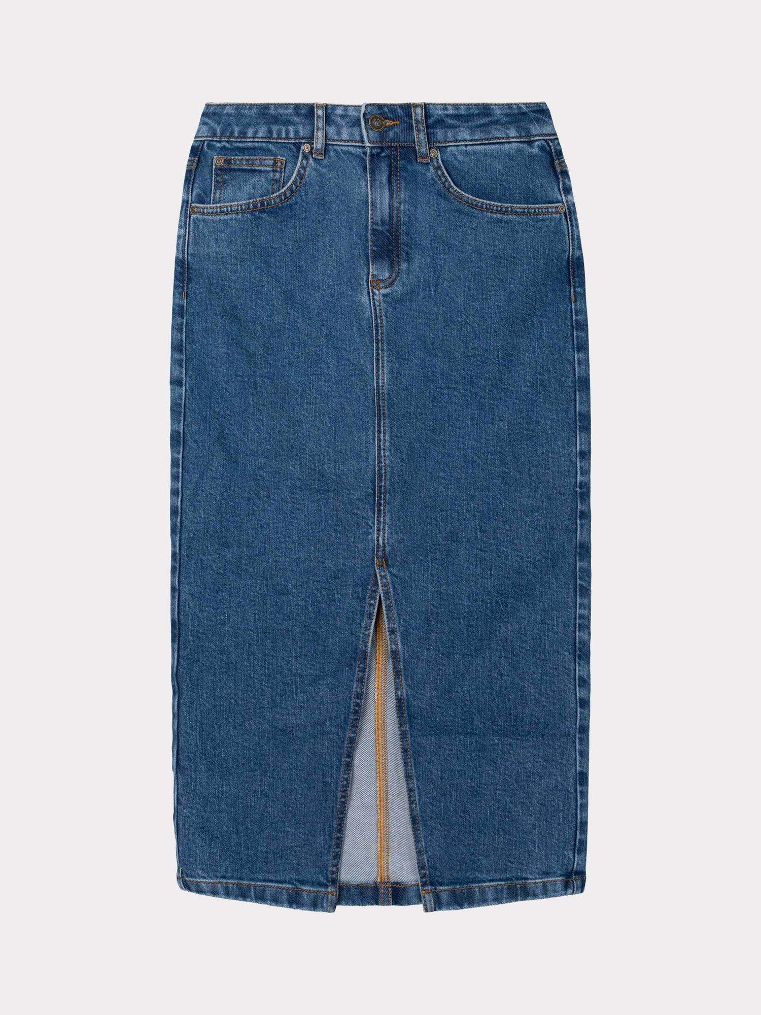 Product image 4 of 6, which shows Celtic & Co. Darla Denim Midi Skirt, Mid Denim, 8