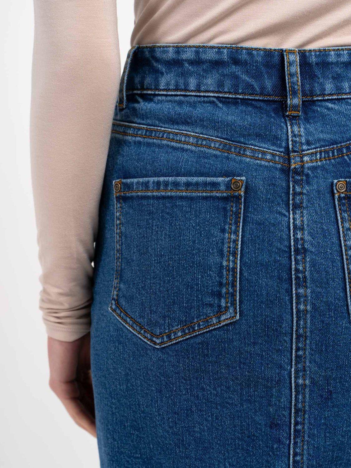 Product image 6 of 6, which shows Celtic & Co. Darla Denim Midi Skirt, Mid Denim, 8