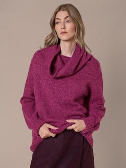 Celtic & Co. Wool Blend Roll Neck Jumper, Raspberry, Raspberry