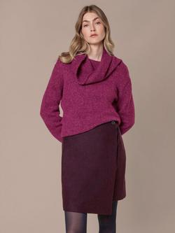 Celtic & Co. Wool Blend Roll Neck Jumper, Raspberry - view 2, Raspberry