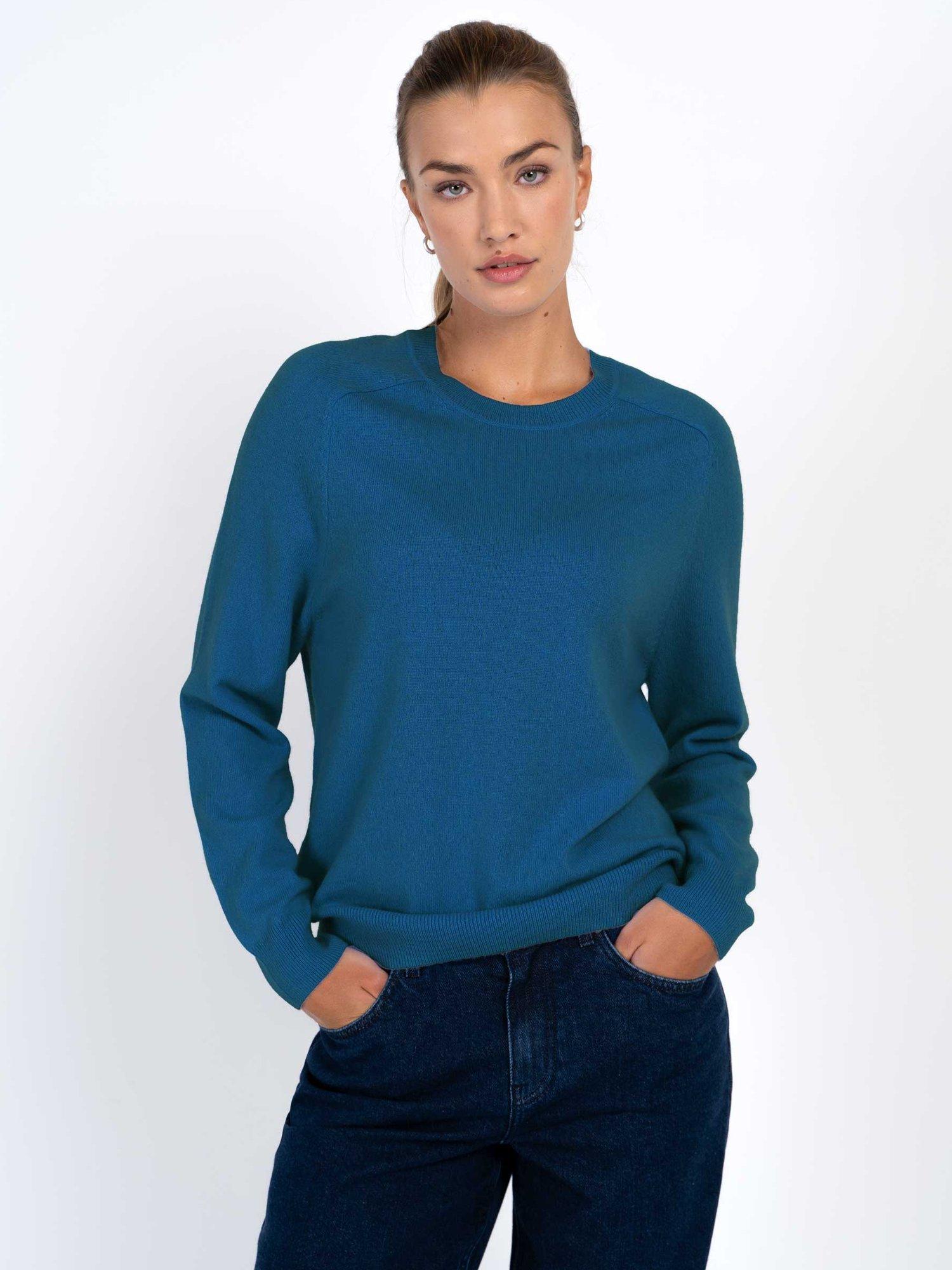 Product image 1 of 4, which shows Celtic & Co. Pure Cashmere Sweater, Viking Blue, 8