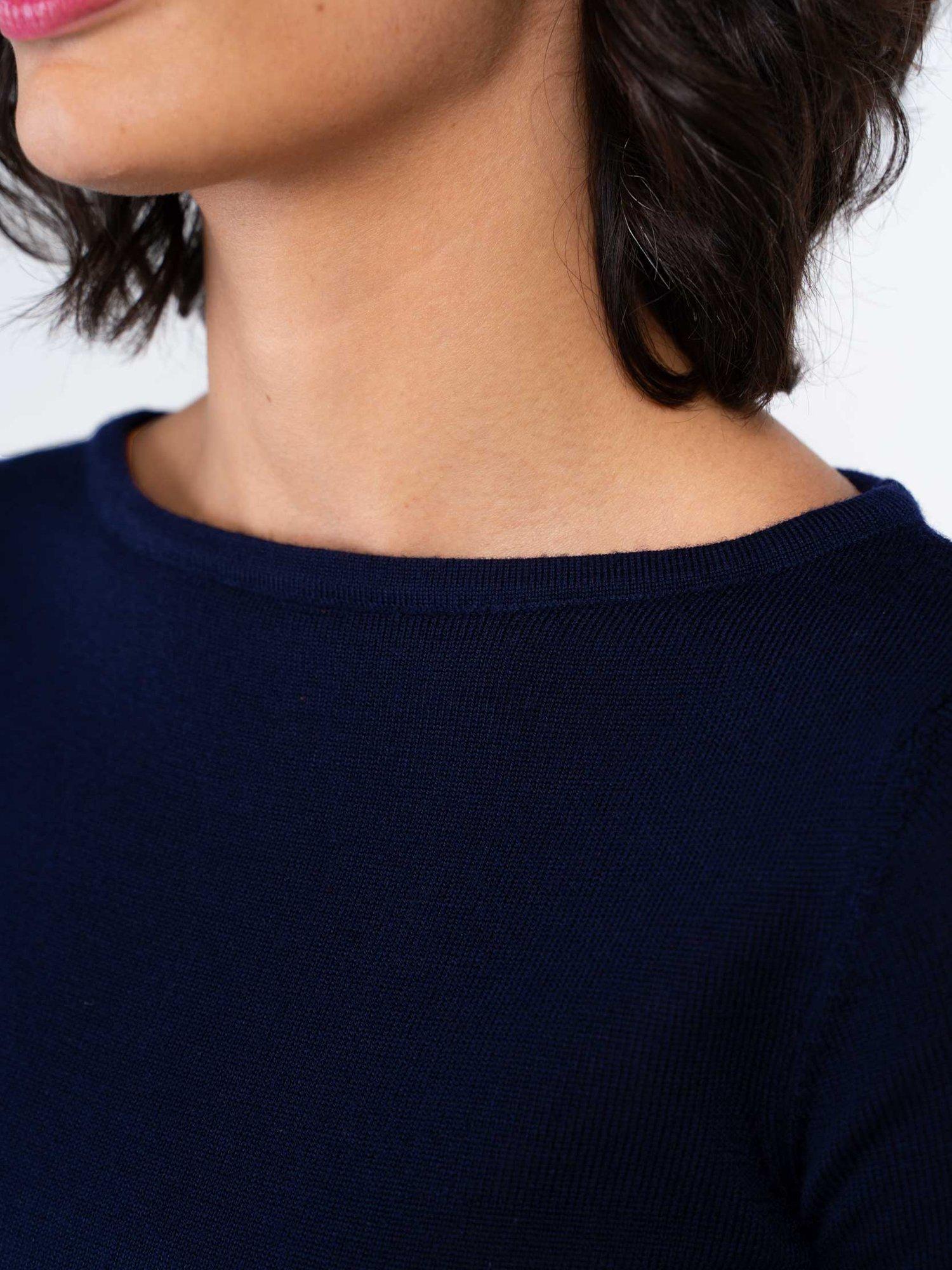 Product image 3 of 5, which shows Celtic & Co. Grace Pure Wool Jumper, Dark Navy, 8