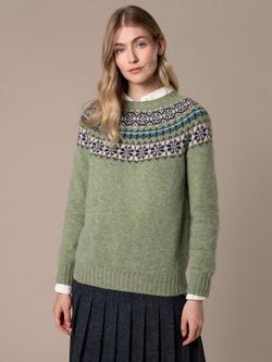 Celtic & Co. Highlands Crew Neck Lambswool Jumper, Jade Green