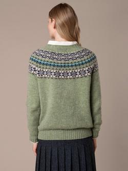 Celtic & Co. Highlands Crew Neck Lambswool Jumper - view 2, Jade Green