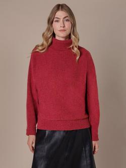 Celtic & Co. Roll Neck Pure Merino Wool Jumper, Cherry - view 2, Cherry