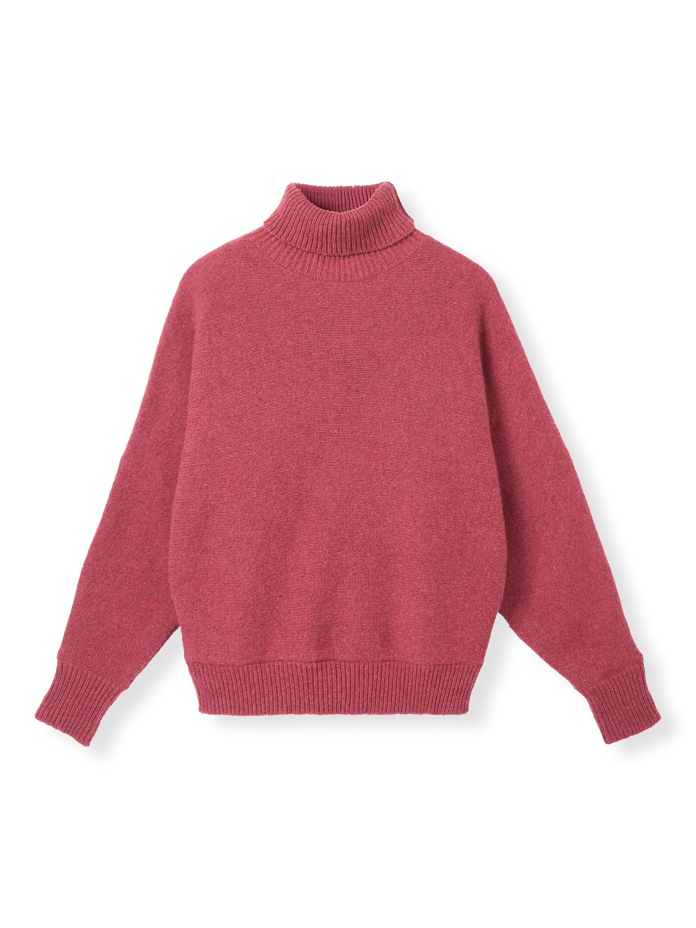 Product image 5 of 8, which shows Celtic & Co. Roll Neck Pure Merino Wool Jumper, Cherry, XS