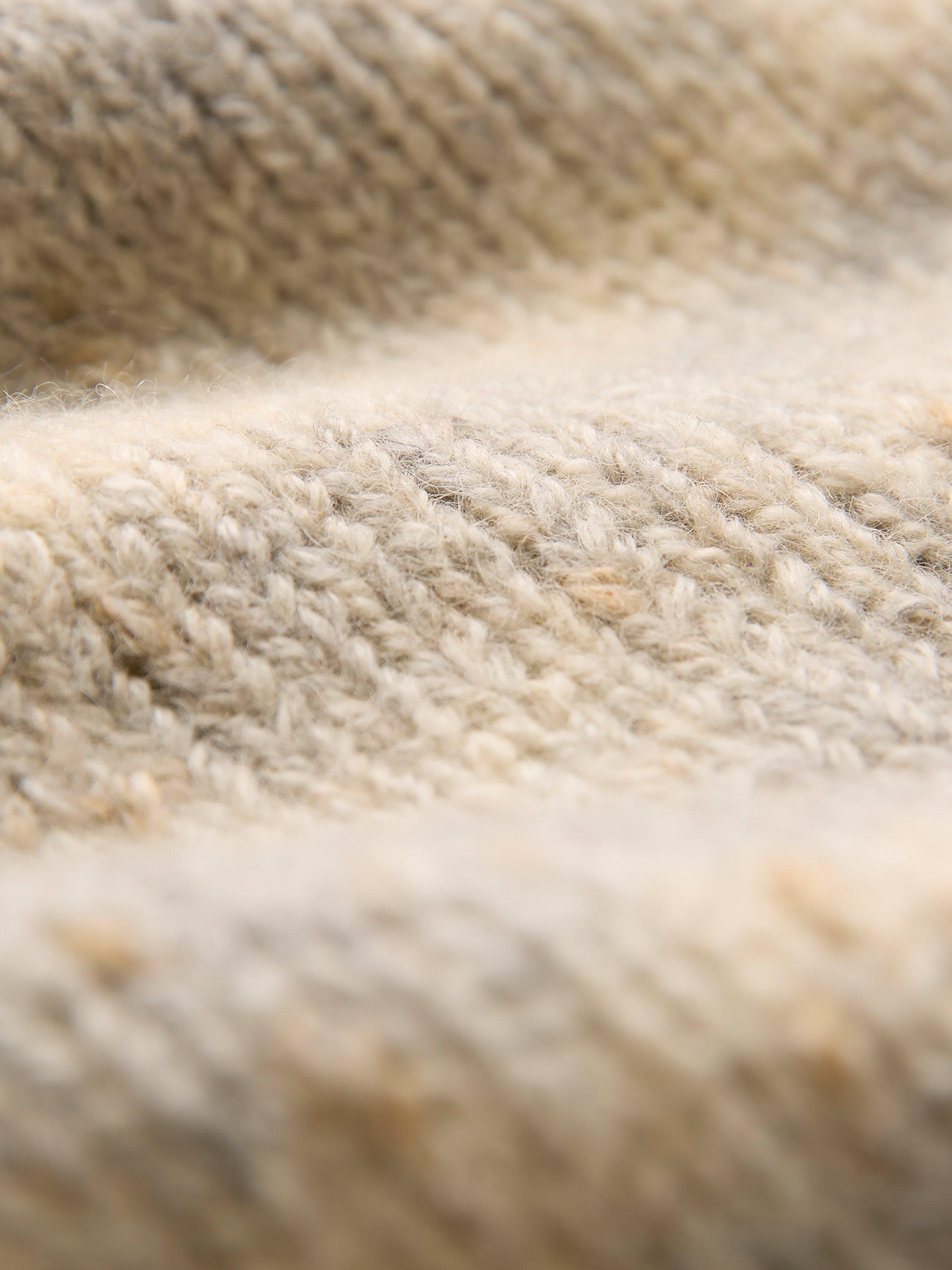 Product image 8 of 9, which shows Celtic & Co. Sunbeam Stitch Yoke Jumper, Light Grey, XS