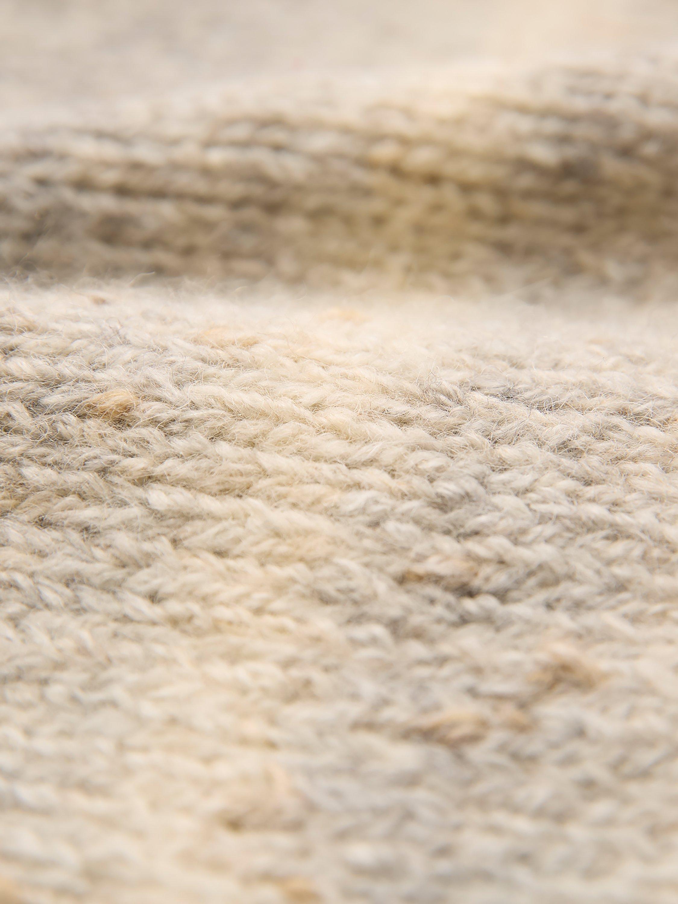 Product image 9 of 9, which shows Celtic & Co. Sunbeam Stitch Yoke Jumper, Light Grey, XS