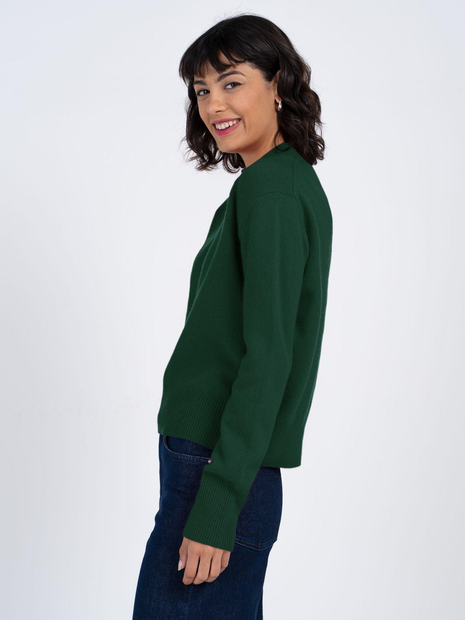 Product image 3 of 4, which shows Celtic & Co. Tina Crew Neck Pure Wool Jumper, Pine, 8