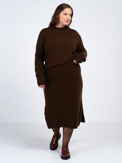 Celtic & Co. Tina Crew Neck Pure Wool Jumper, Bitter Chocolate, Bitter Chocolate