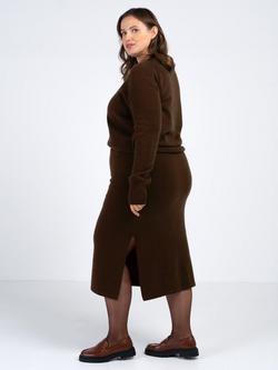 Celtic & Co. Tina Crew Neck Pure Wool Jumper, Bitter Chocolate - view 2, Bitter Chocolate