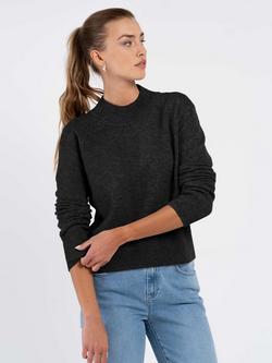 Celtic & Co. Tina Crew Neck Pure Wool Jumper, Charcoal Marl, Charcoal Marl