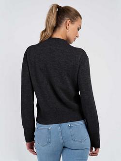 Celtic & Co. Tina Crew Neck Pure Wool Jumper, Charcoal Marl - view 2, Charcoal Marl