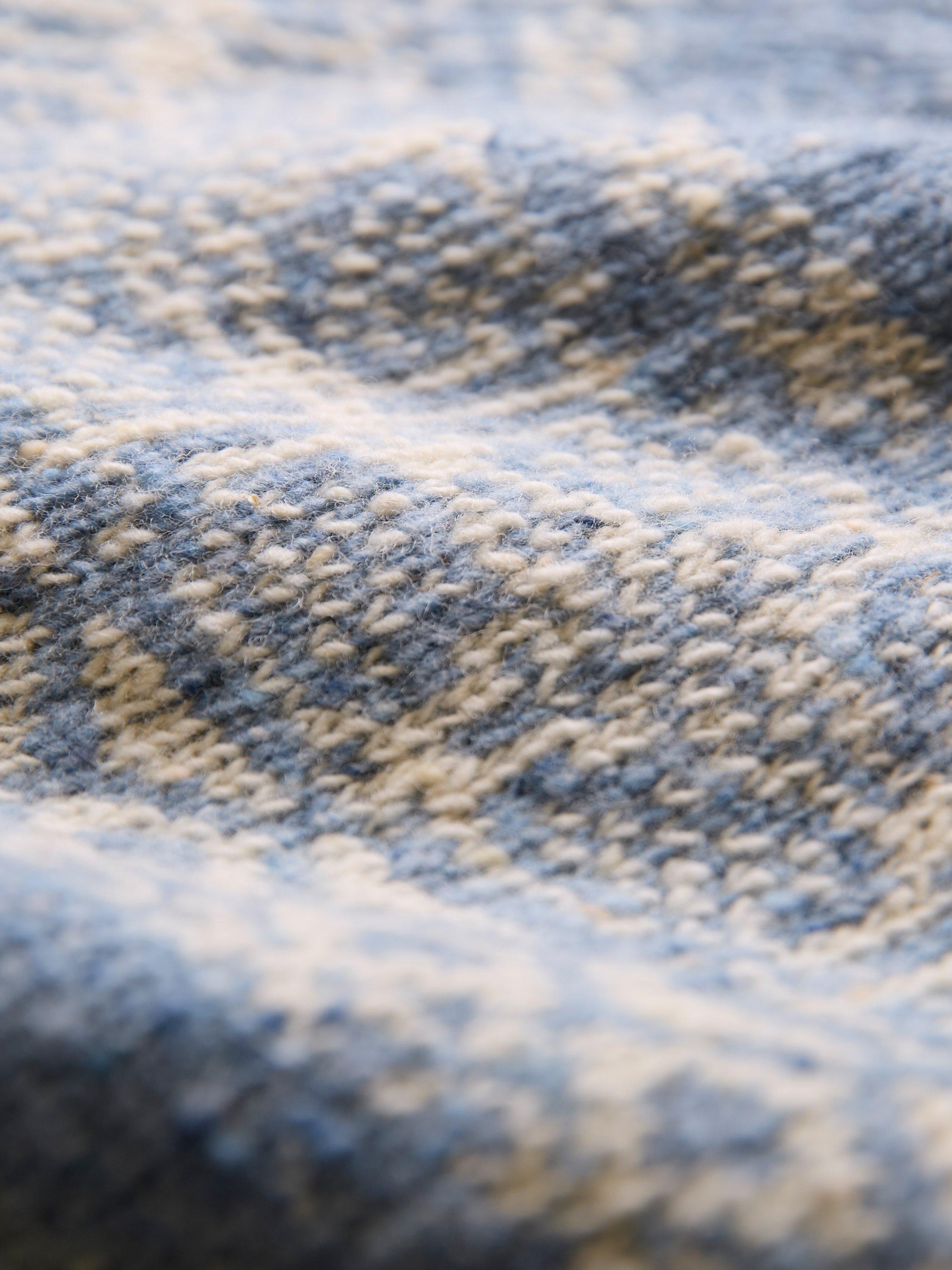 Celtic & Co. Fair Isle Yoke Pure Donegal Wool Jumper, Vintage Blue