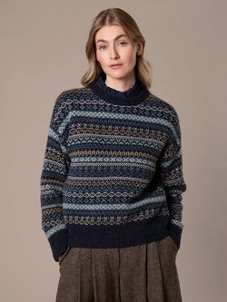 Celtic & Co. Traditional Fair Isle Jumper, Navy/Multi