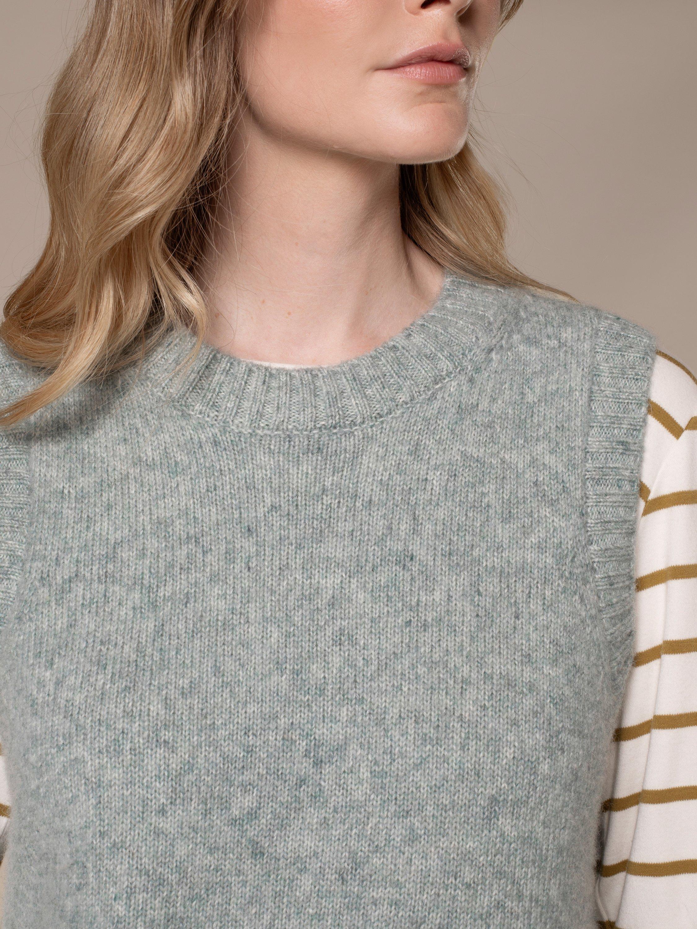 Product image 4 of 7, which shows Celtic & Co. Sleeveless Wool Cotton Blend Jumper, Dark Skylight, XS