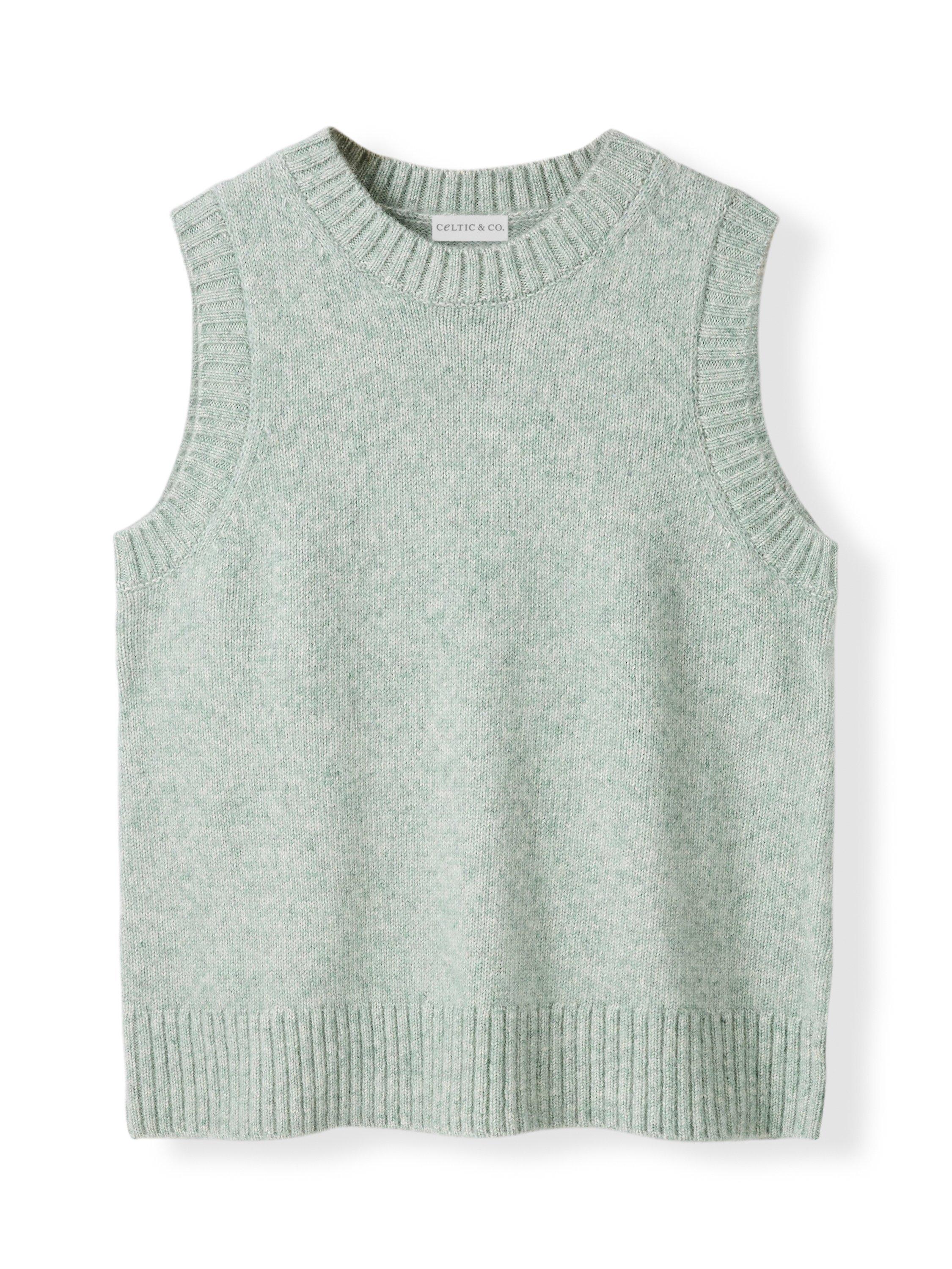 Product image 5 of 7, which shows Celtic & Co. Sleeveless Wool Cotton Blend Jumper, Dark Skylight, XS