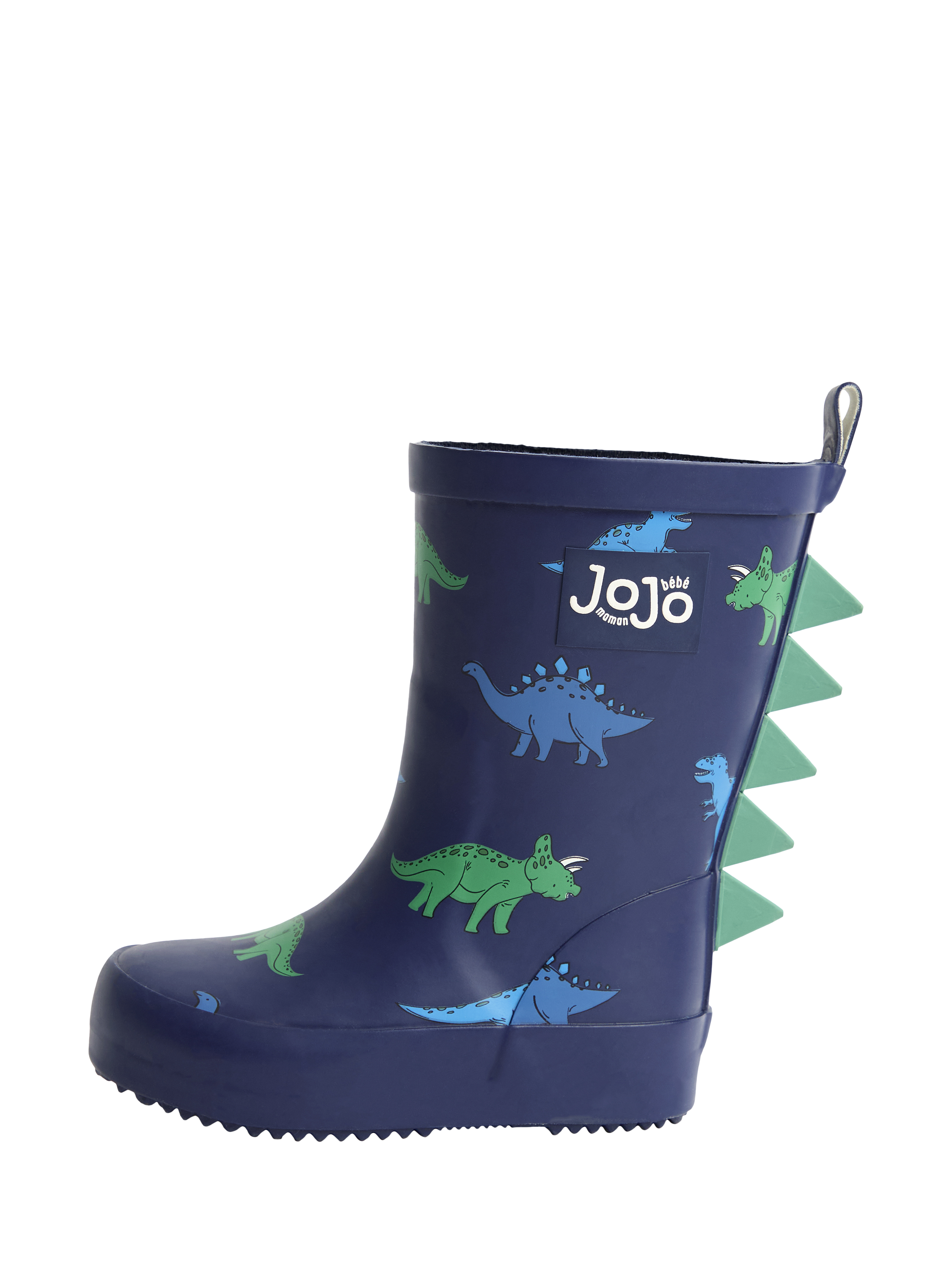 Product image 4 of 4, which shows JoJo Maman Bébé Kids' 3D Dino Wellington Boots, Navy, EU23