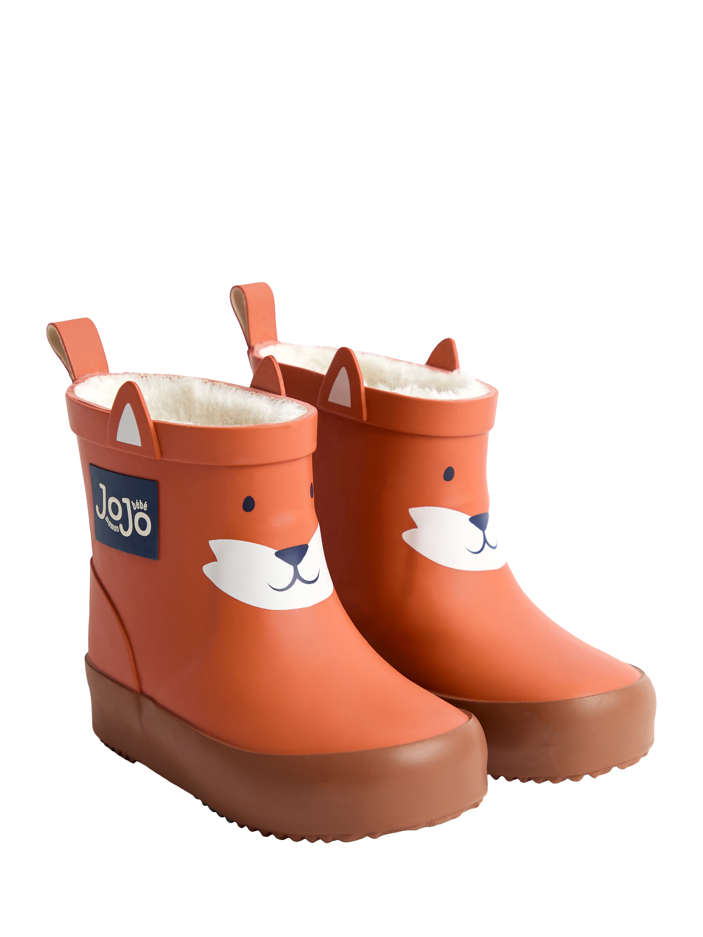 Product image 1 of 4, which shows JoJo Maman Bébé Kids' Fox Wellington Boots, Rust, EU20
