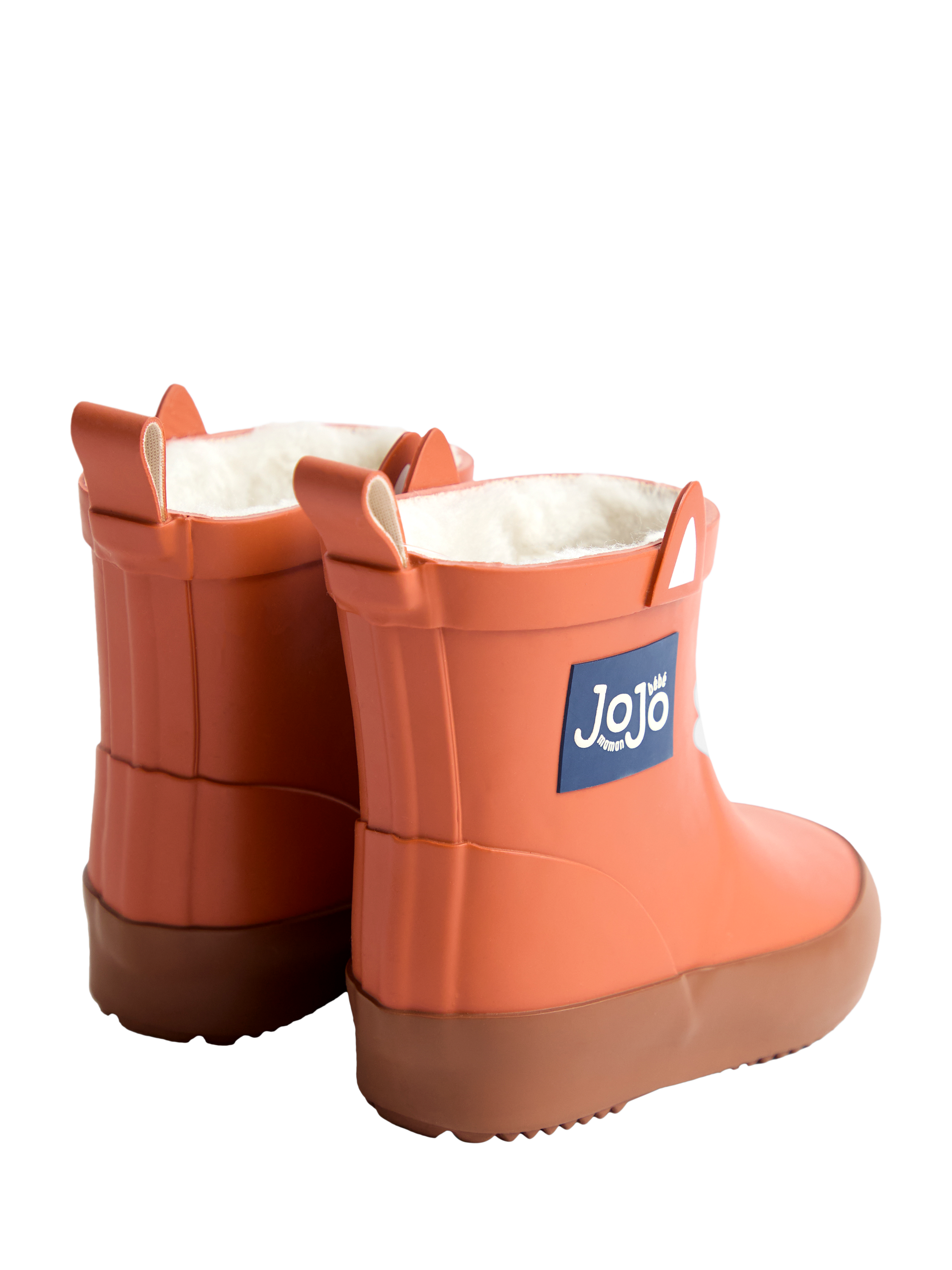 Product image 2 of 4, which shows JoJo Maman Bébé Kids' Fox Wellington Boots, Rust, EU20