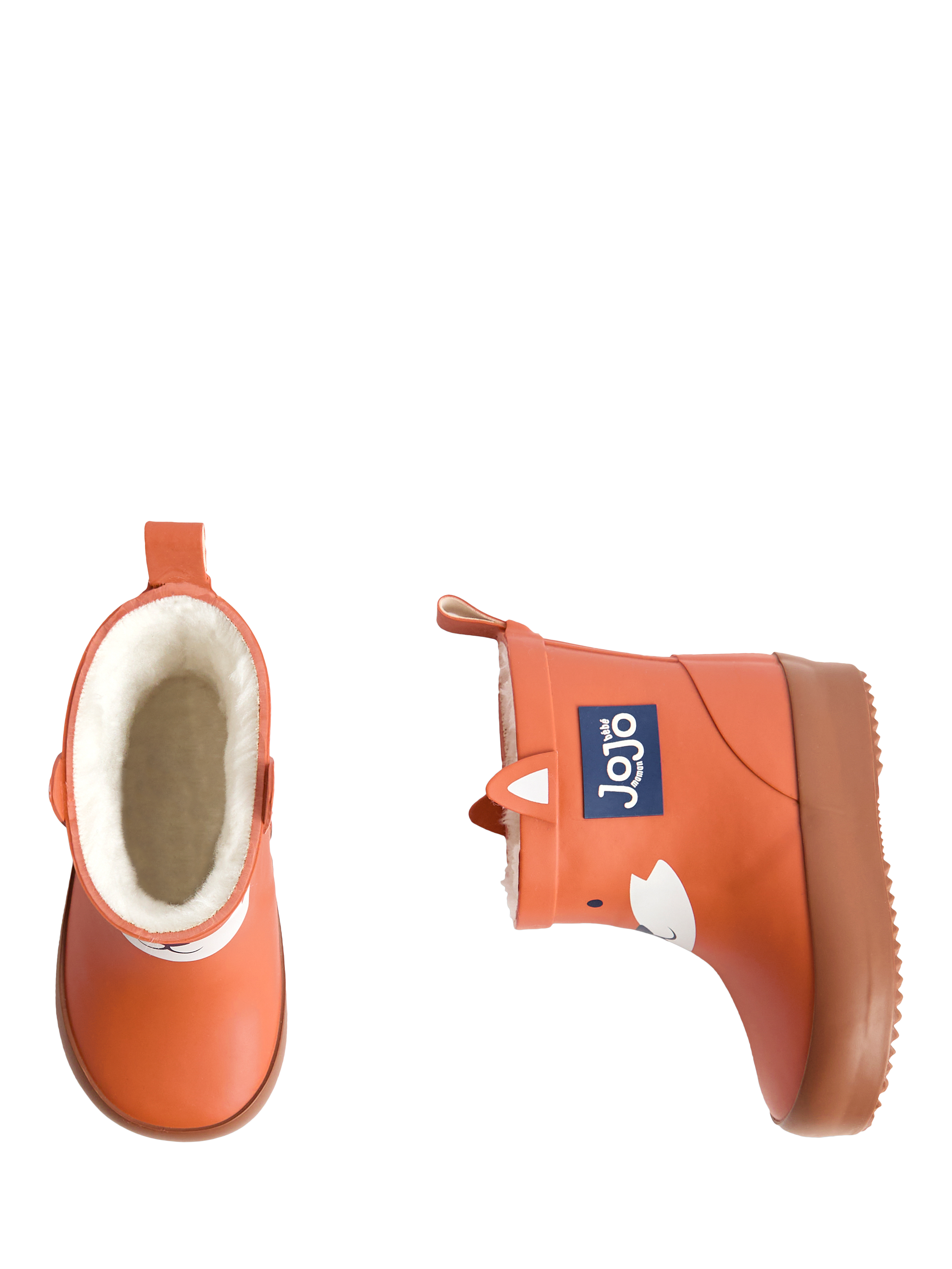 Product image 3 of 4, which shows JoJo Maman Bébé Kids' Fox Wellington Boots, Rust, EU20