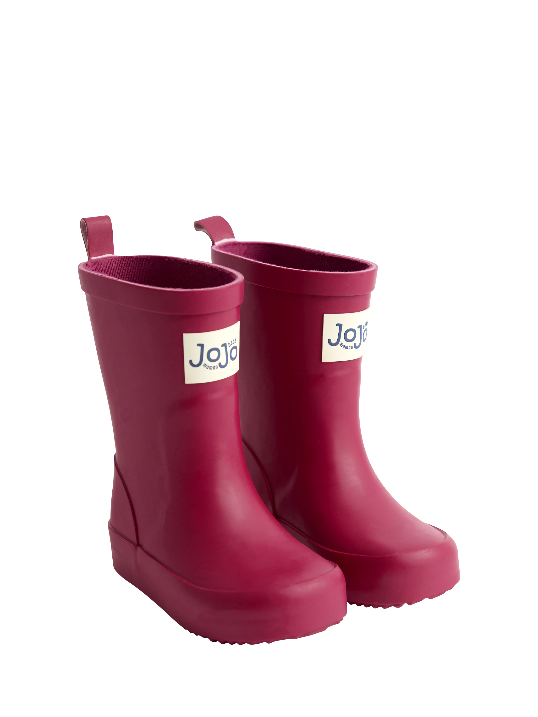 Product image 1 of 4, which shows JoJo Maman Bébé Kids' Plain Wellington Boots, Raspberry, EU20