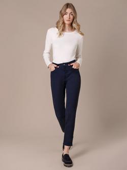 Celtic & Co. Stretch Twill Slim Leg Trousers, Dark Navy