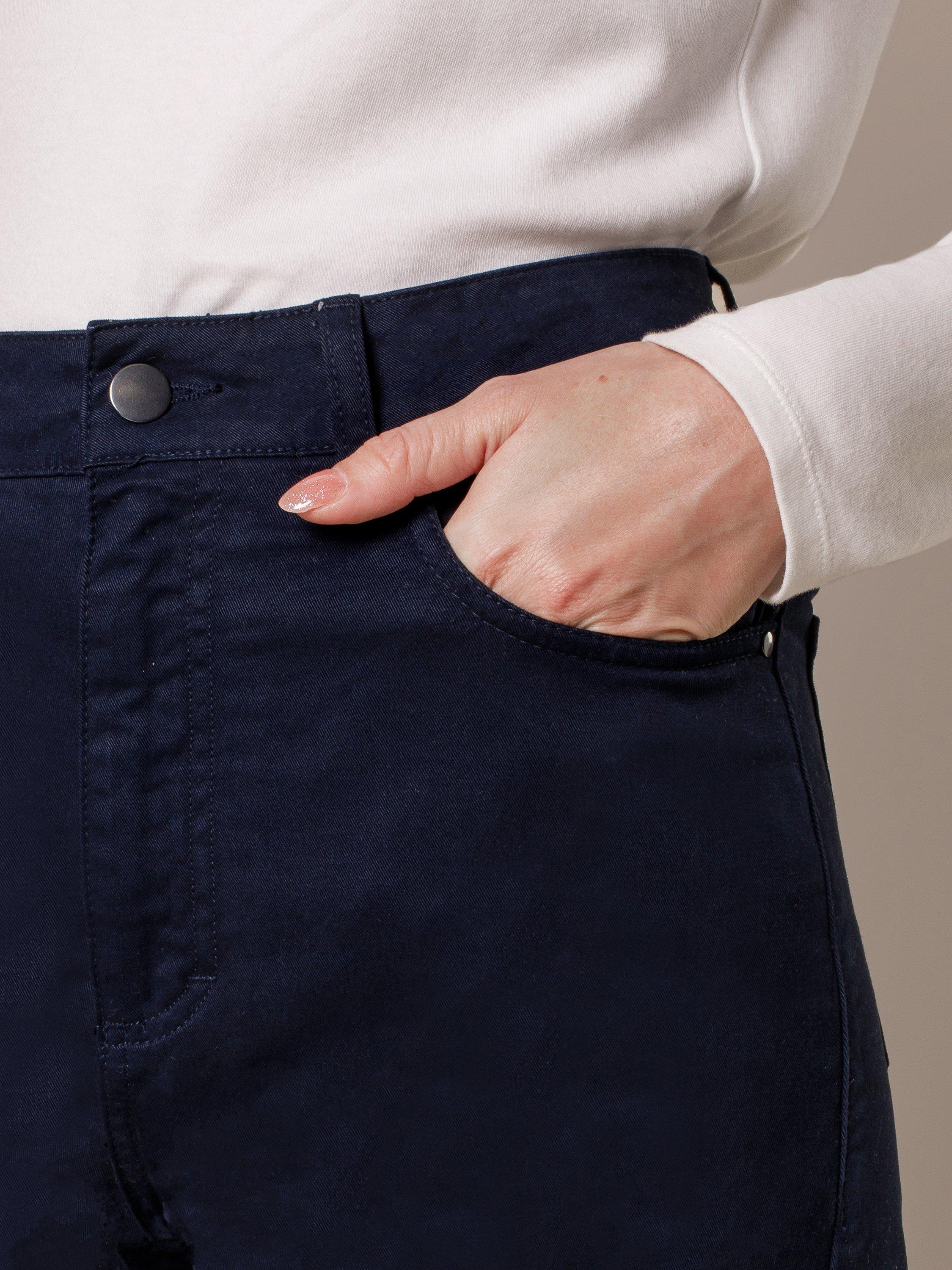 Product image 5 of 7, which shows Celtic & Co. Stretch Twill Slim Leg Trousers, Dark Navy, 8