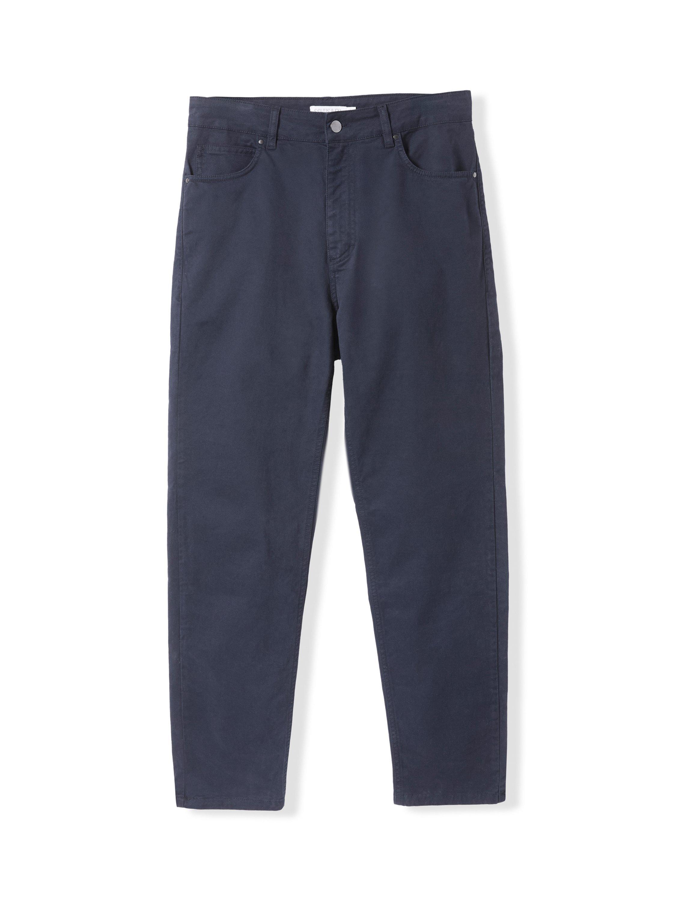 Product image 6 of 7, which shows Celtic & Co. Stretch Twill Slim Leg Trousers, Dark Navy, 8